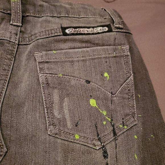 Gray Splattered Denim mini skirt🖤✨ - Picture 3 of 4